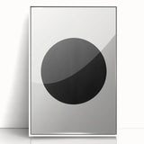 Minimalist Wall Decor – Black Circle on White Modern Abstract Canvas