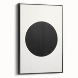 Minimalist Wall Decor – Black Circle on White Modern Abstract Canvas