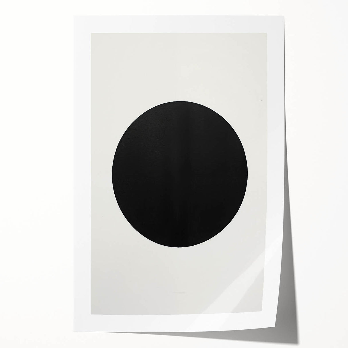 Minimalist Wall Decor – Black Circle on White Modern Abstract Canvas