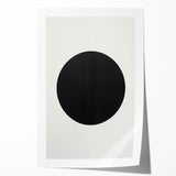Minimalist Wall Decor – Black Circle on White Modern Abstract Canvas