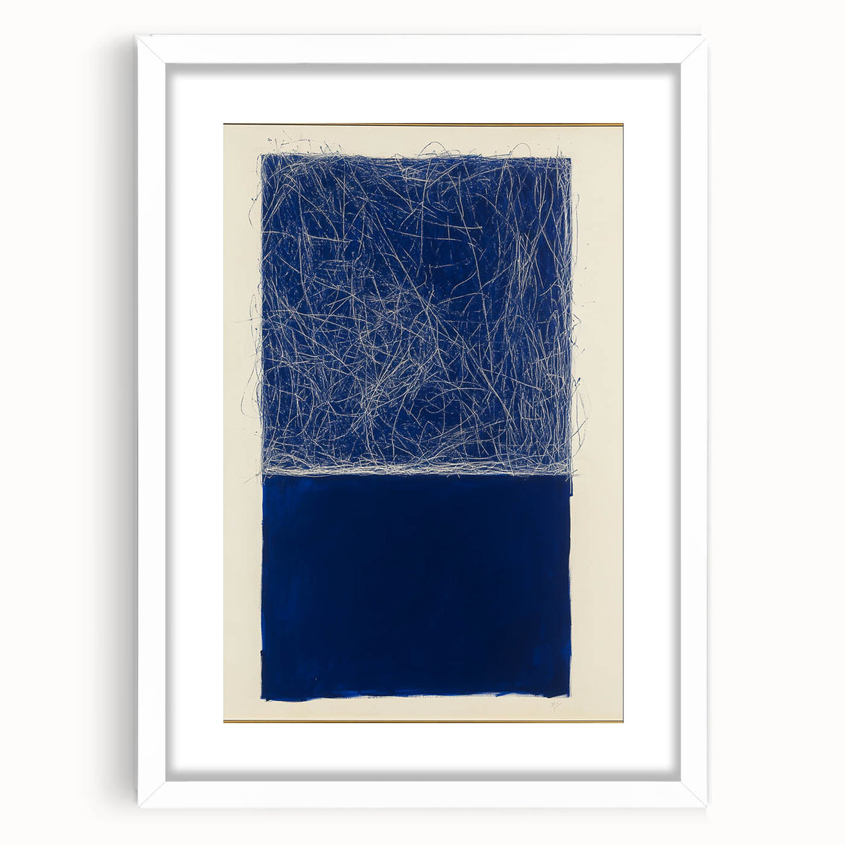 Minimalist Abstract Geometric Wall Art – Royal Blue Modern Print