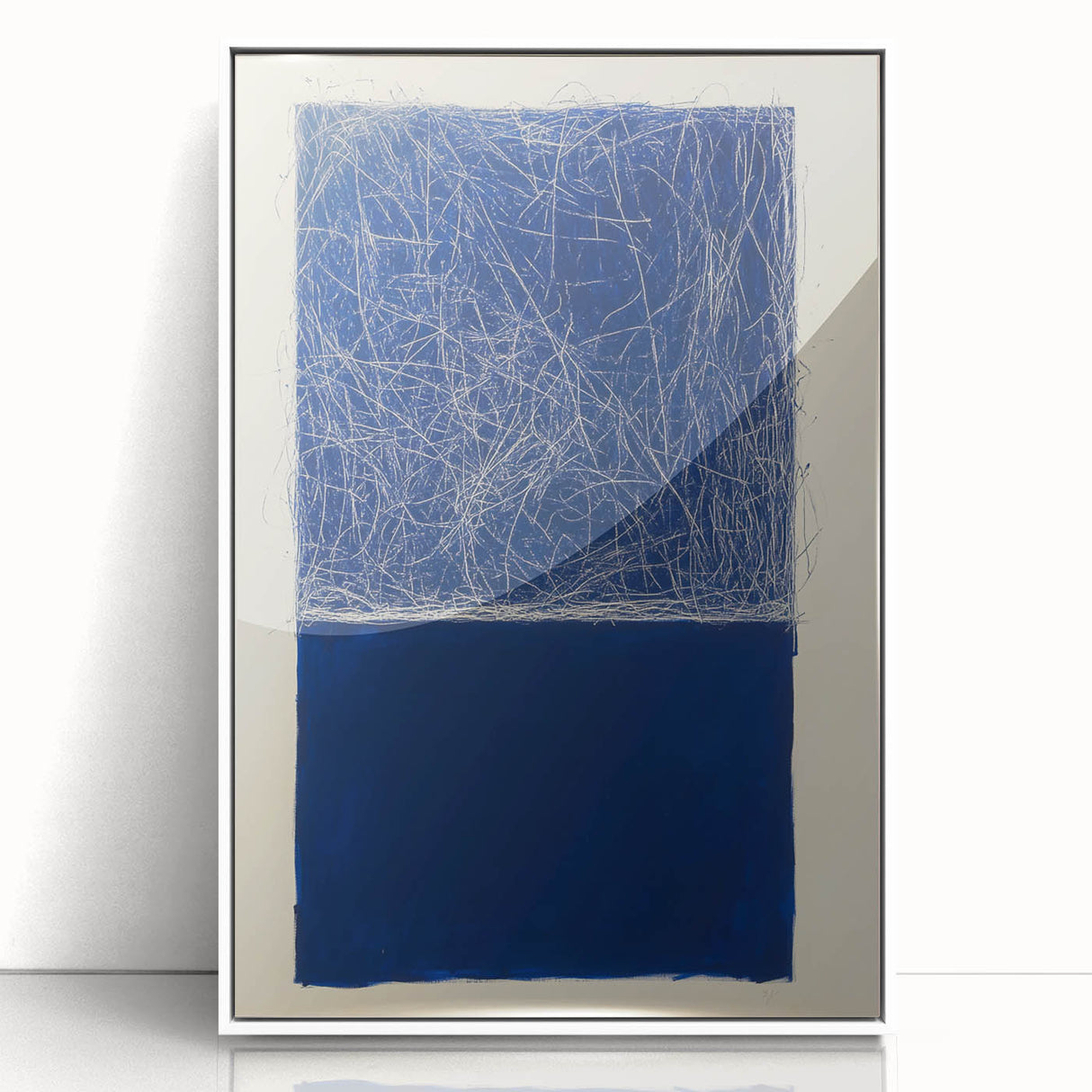 Minimalist Abstract Geometric Wall Art – Royal Blue Modern Print