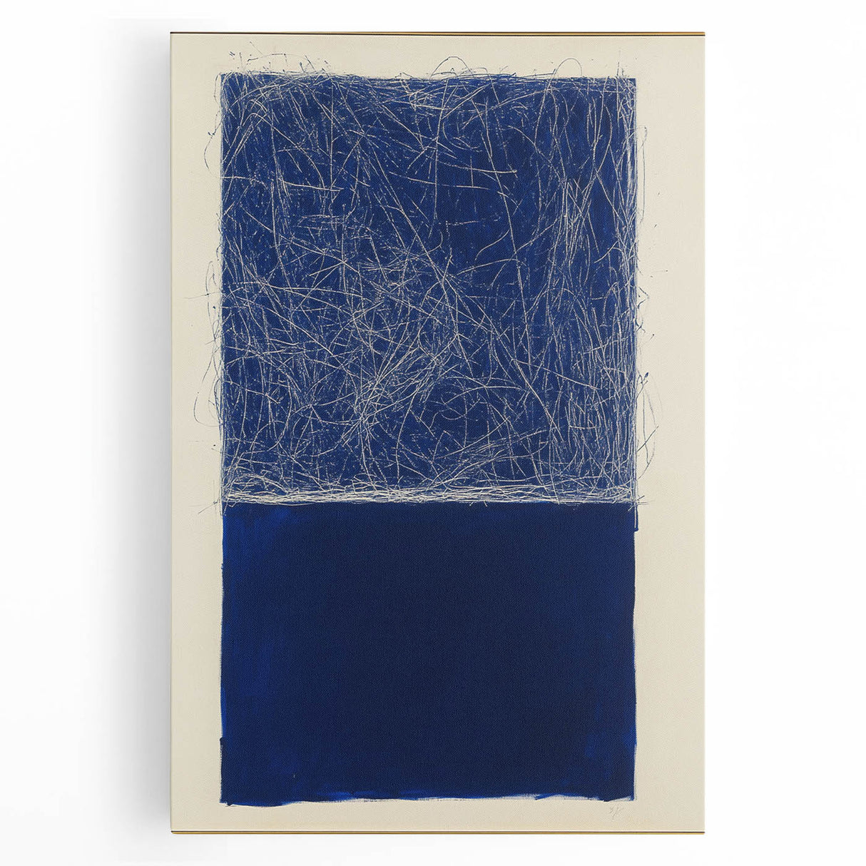 Minimalist Abstract Geometric Wall Art – Royal Blue Modern Print