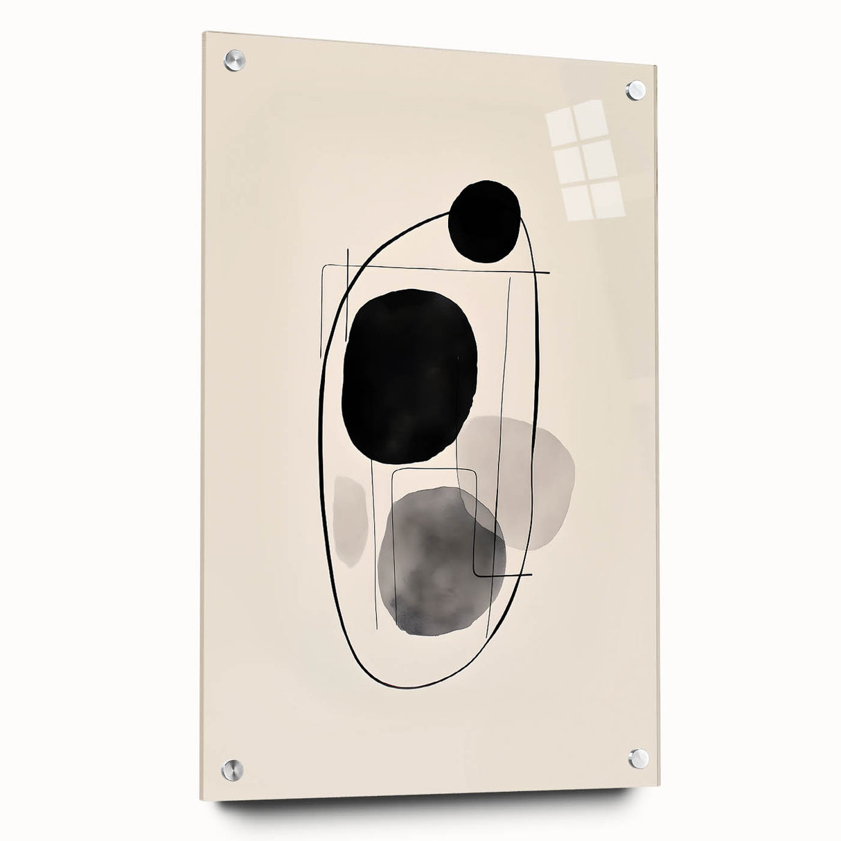 Abstract Wall Art – Modern Black and Gray Linework Minimalist Print