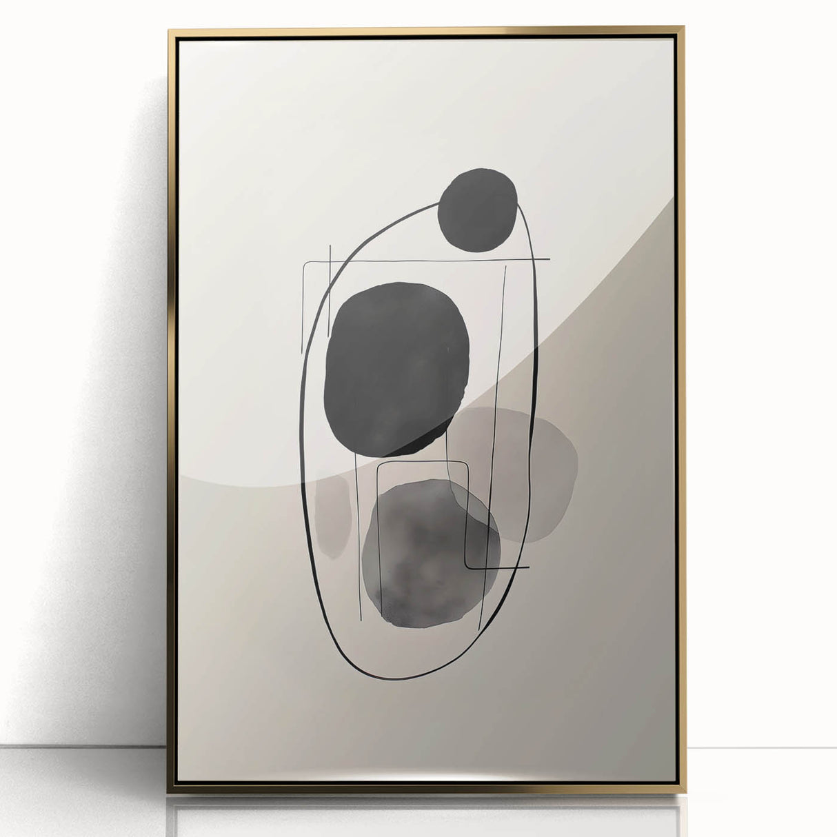 Abstract Wall Art – Modern Black and Gray Linework Minimalist Print