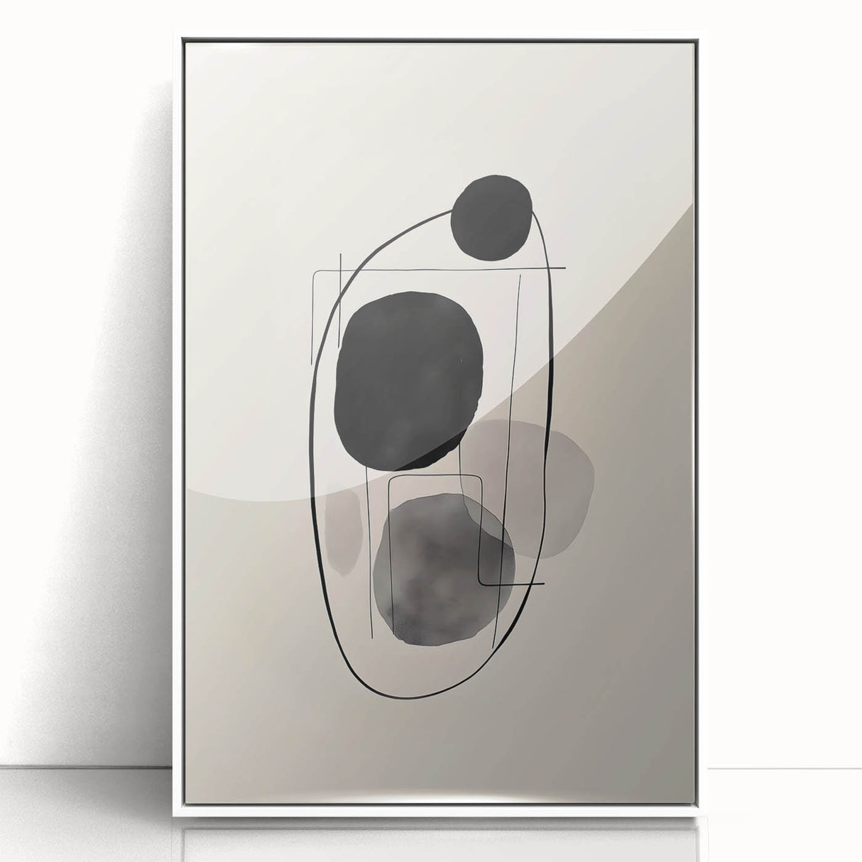 Abstract Wall Art – Modern Black and Gray Linework Minimalist Print