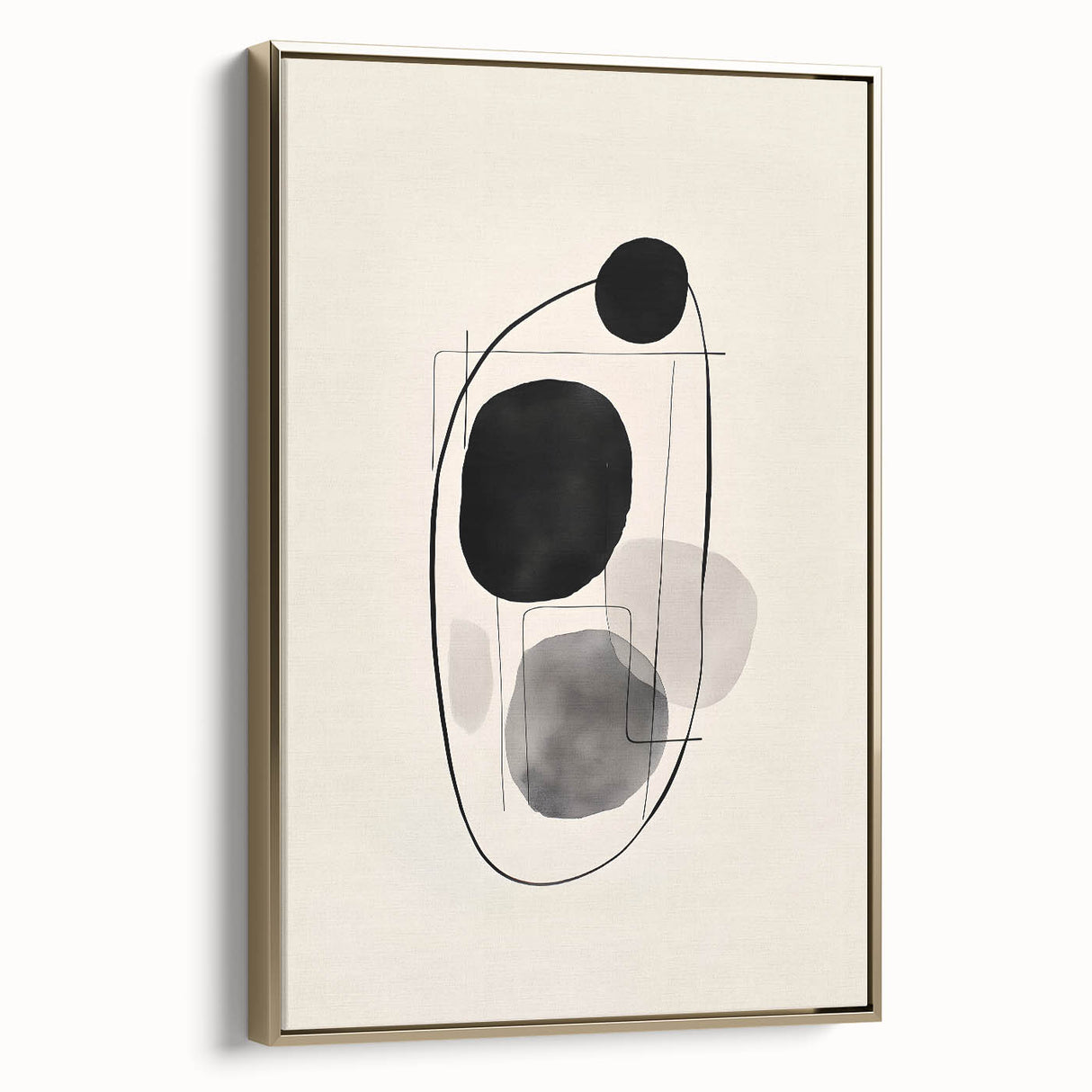 Abstract Wall Art – Modern Black and Gray Linework Minimalist Print