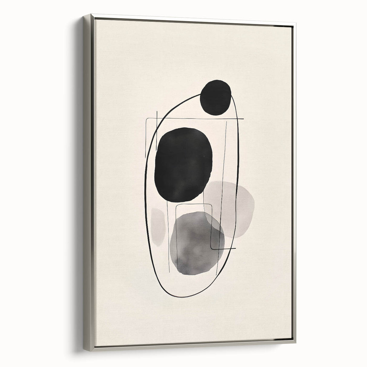 Abstract Wall Art – Modern Black and Gray Linework Minimalist Print