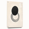 Modern Abstract Art – Black Circle and Gray Ring Minimalist Canvas