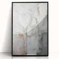 Modern Abstract Art – Soft Heart Design in Blush, Gray & White Tones