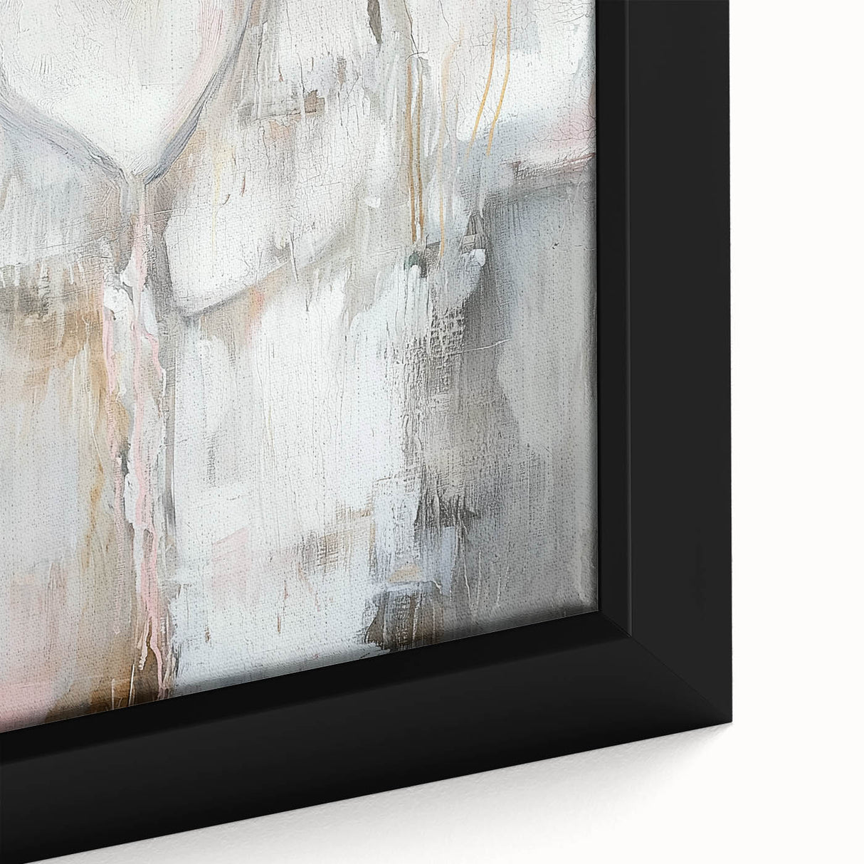 Modern Abstract Art – Soft Heart Design in Blush, Gray & White Tones
