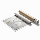 Modern Abstract Art – Soft Heart Design in Blush, Gray & White Tones