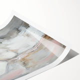Modern Abstract Art – Soft Heart Design in Blush, Gray & White Tones