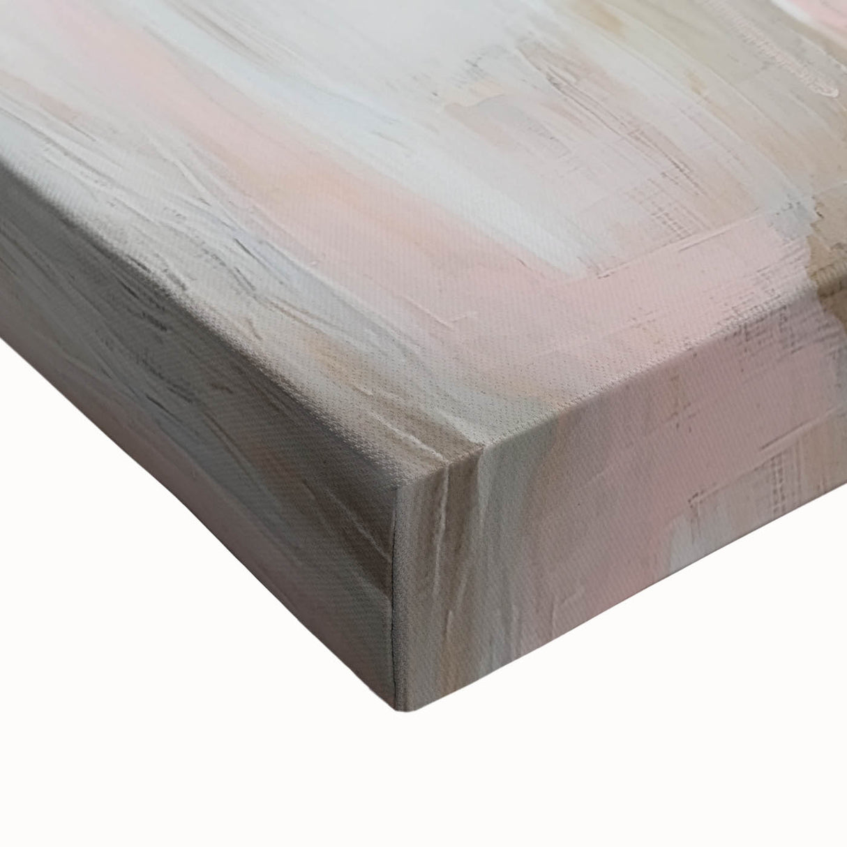Modern Abstract Art – Soft Heart Design in Blush, Gray & White Tones