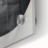 Contemporary Canvas Art – Textured Black Forms on Misty White