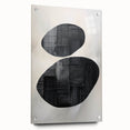 Contemporary Canvas Art – Textured Black Forms on Misty White