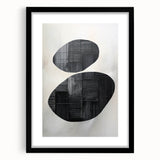 Contemporary Canvas Art – Textured Black Forms on Misty White