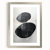 Contemporary Canvas Art – Textured Black Forms on Misty White