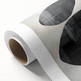 Contemporary Canvas Art – Textured Black Forms on Misty White