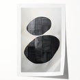 Contemporary Canvas Art – Textured Black Forms on Misty White