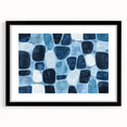 Textured Abstract Geometric Wall Art – Blue Modern Stone Pattern