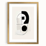 Neutral Abstract Prints – Black Brush and Linework Geometric Art