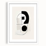 Neutral Abstract Prints – Black Brush and Linework Geometric Art