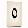 Minimalist Wall Decor – Black Oval and Line Art on Cream Canvas Print