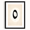 Minimalist Wall Decor – Black Oval and Line Art on Cream Canvas Print