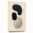 Abstract Wall Art – Organic Black Shapes on Beige Minimalist Canvas