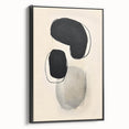 Abstract Wall Art – Organic Black Shapes on Beige Minimalist Canvas