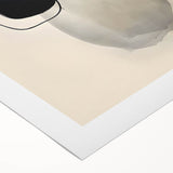 Abstract Wall Art – Organic Black Shapes on Beige Minimalist Canvas