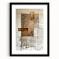 Earth Tone Art – Textured Geometric Abstract in Beige and Burnt Orange