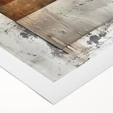 Earth Tone Art – Textured Geometric Abstract in Beige and Burnt Orange