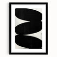 Modern Abstract Art – Bold Black Organic Shapes on White Canvas