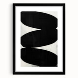 Modern Abstract Art – Bold Black Organic Shapes on White Canvas