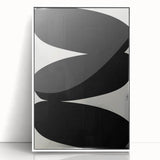 Modern Abstract Art – Bold Black Organic Shapes on White Canvas