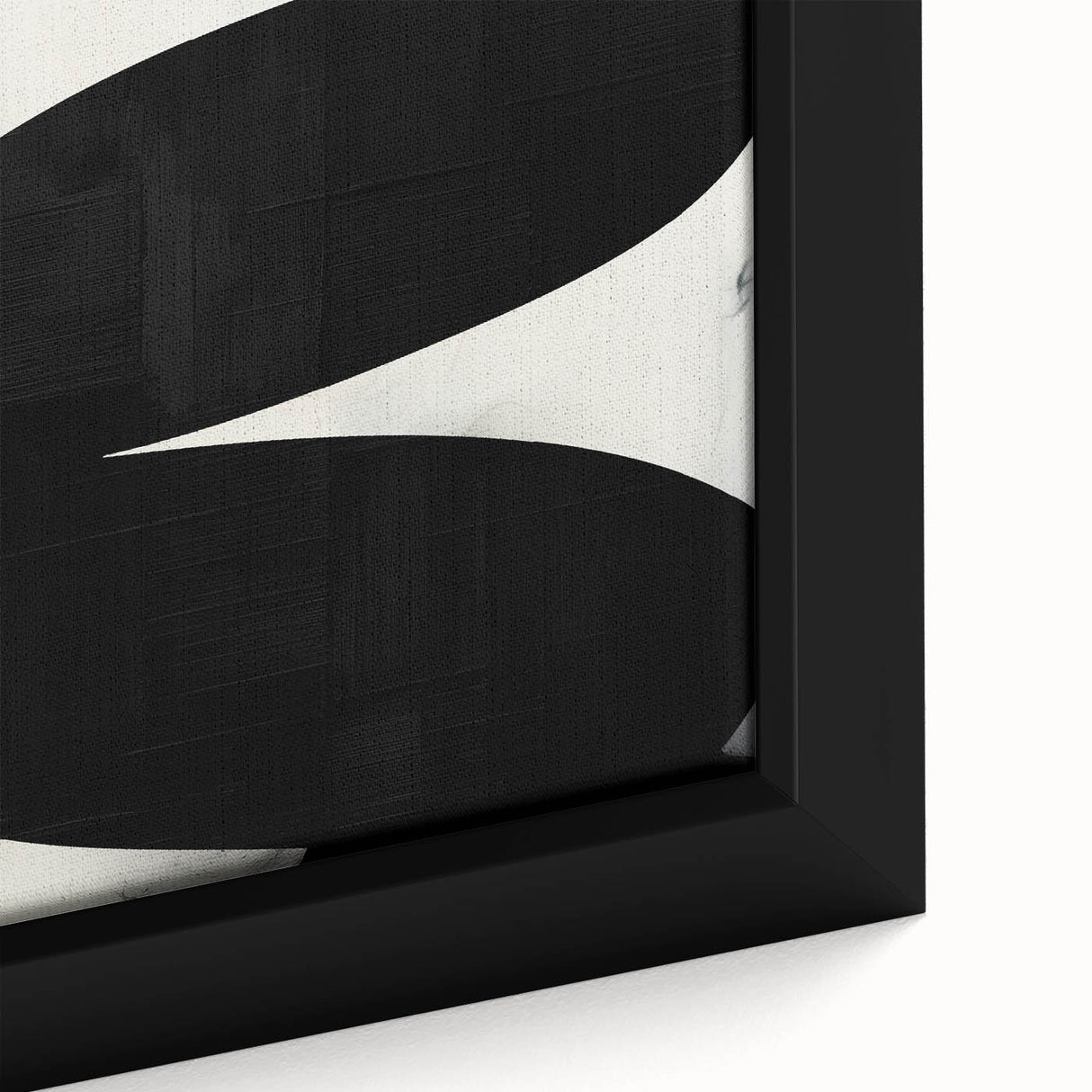 Modern Abstract Art – Bold Black Organic Shapes on White Canvas