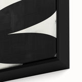 Modern Abstract Art – Bold Black Organic Shapes on White Canvas