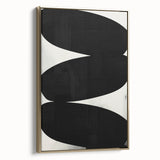 Modern Abstract Art – Bold Black Organic Shapes on White Canvas