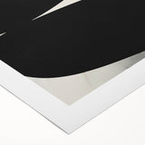 Modern Abstract Art – Bold Black Organic Shapes on White Canvas