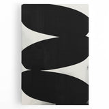 Modern Abstract Art – Bold Black Organic Shapes on White Canvas