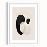 Neutral Abstract Prints – Layered Organic Shapes in Beige and Black