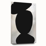 Modern Abstract Art – Bold Black Organic Shapes on White Canvas