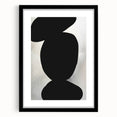 Modern Abstract Art – Bold Black Organic Shapes on White Canvas