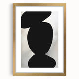 Modern Abstract Art – Bold Black Organic Shapes on White Canvas