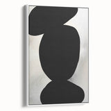 Modern Abstract Art – Bold Black Organic Shapes on White Canvas