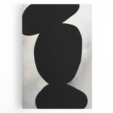 Modern Abstract Art – Bold Black Organic Shapes on White Canvas