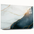 Contemporary Luxury Abstract Painting – White & Dark Blue Art