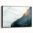 Contemporary Luxury Abstract Painting – White & Dark Blue Art